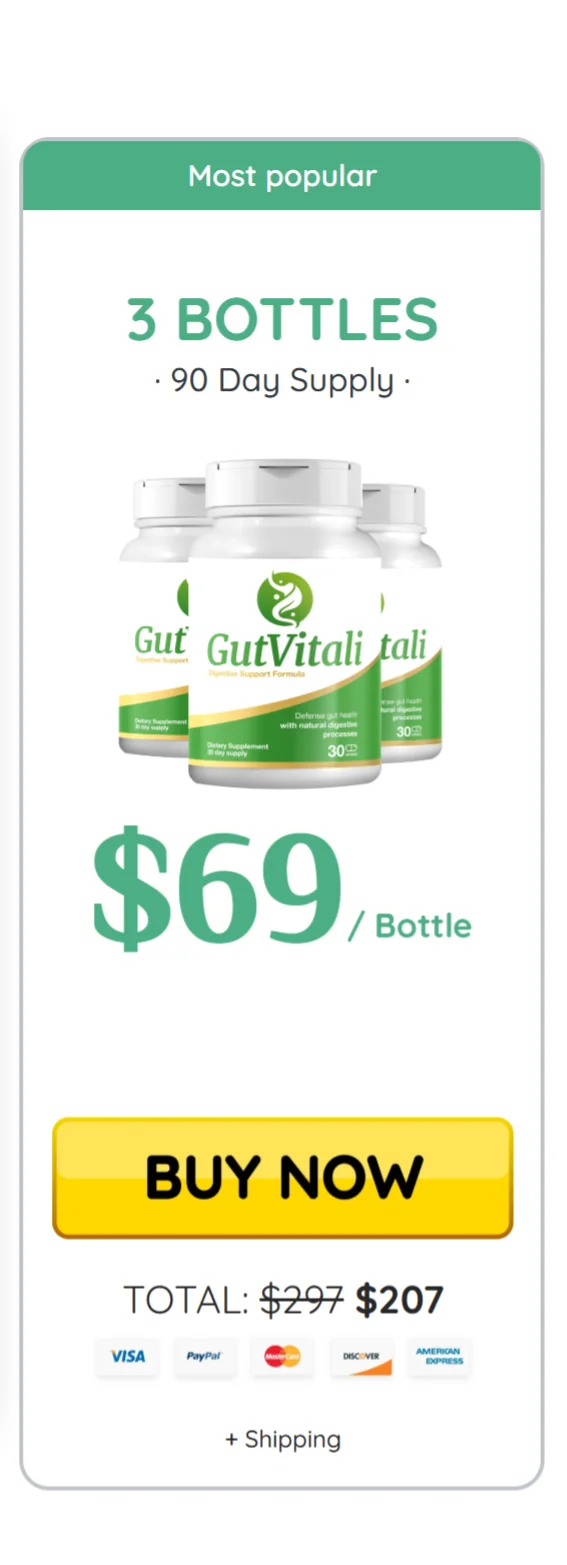GutVitali™ 3 bottles pricing